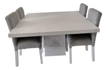 Comprar Juegos De Comedor, Mesa Cuadrada Blanca+ 4 Sillas Chenille