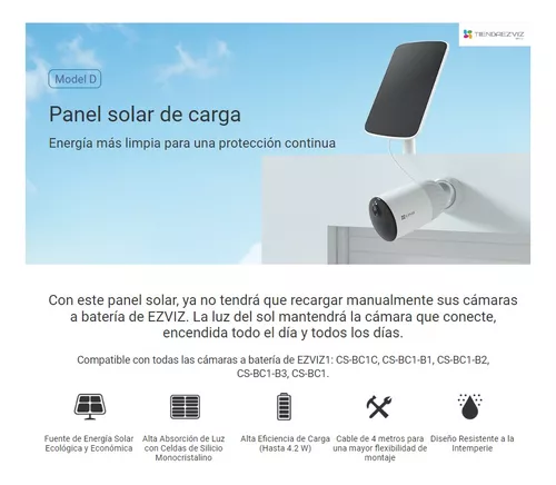 Cámara De Seguridad Ezviz Exterior Hb8 2k 360º + Panel Solar