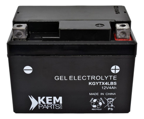 Bateria De Moto Kem Parts Gel Ytx4lbs 12v Med 114x71x86 Cuot