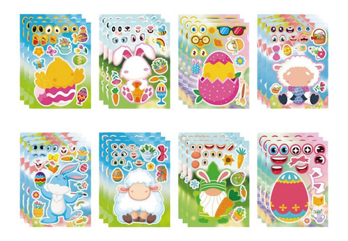 24 Piezas De Pegatinas De Pascua Para Niños, Pegatinas