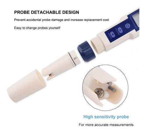 Medidor de temperatura e salinidade Tds Ph Ec