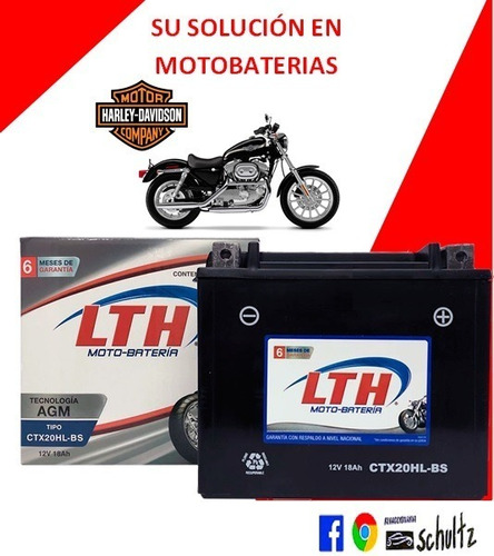 Batería Para Harley Davidson Lth Ctx20hl-bs Ytx20l-bs.