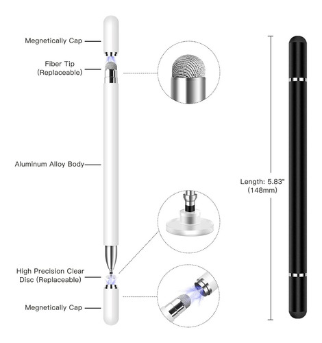 2pcs Pen De Lápiz 2-en-1 Para Samsung Galaxy Tab A, Tab A7 Y