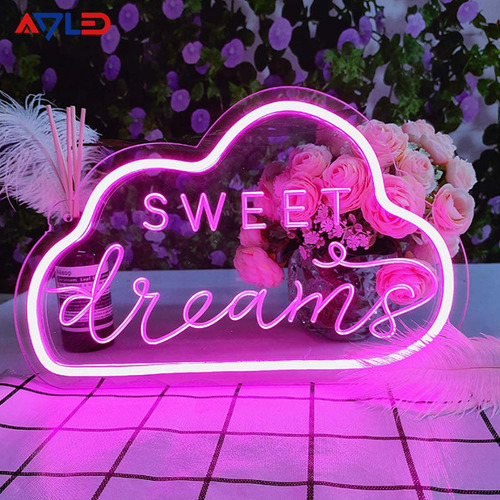 Letrero Led Neon En Acrilico De 3 Mm 40*40cm Dulces Sueños