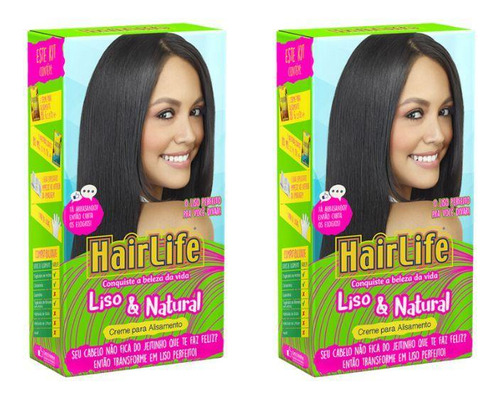 Creme Alisante Hairlife Liso 180g - Kit Com 2un