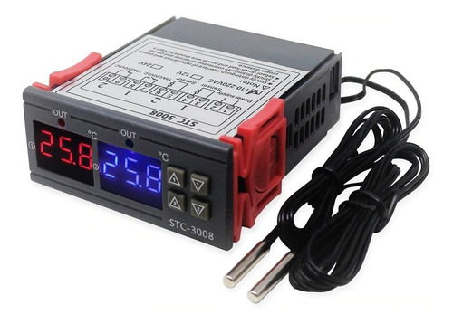 Termostato Digital Doble Stc-3008 Con Sonda 220v