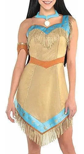 Disfraz De Mujer Pocahontas Incluye Vestido De Flecos Un Col