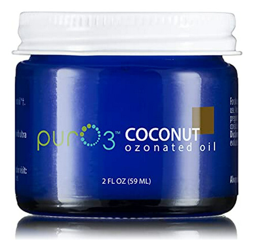 Aceite De Coco Ozonizado Puro3 - 2 Oz - Frascos De Vidrio.