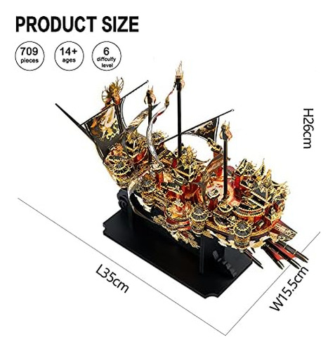 Kit De Puzzles Metálicos 3d Para Construir Modelos De Barco