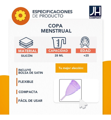 Copa Menstrual Higiene Certificada Bpa Segura + Bolsa 9403