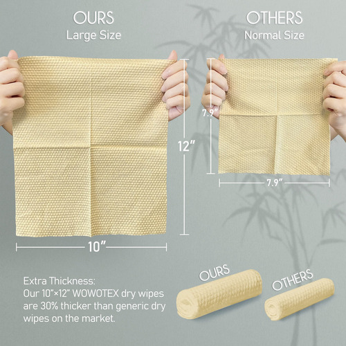 Wowotex Toallas Faciales De Bambú Desechables Biodegradables