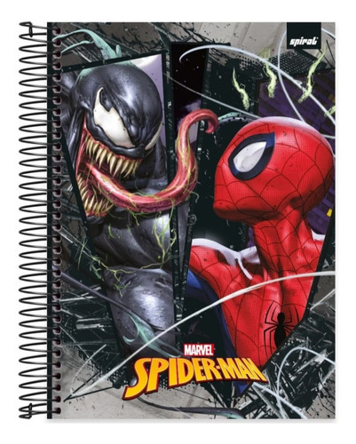 Caderno Spider Man Venom Marvel Capa Dura 320 Folhas