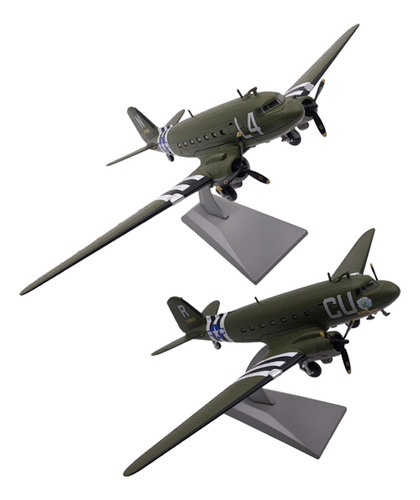 Avión De Transporte C47 De 2 Piezas 1/100. Uu. Con Soporte