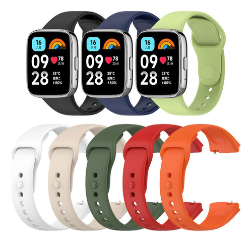 8 Pulseiras De Silicone Para Xiaomi Redmi Watch 3 Active