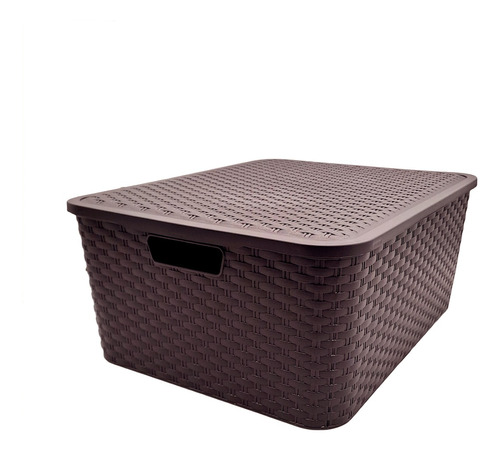 Caja Organizador Canasto Pvc Rattan N° 4 / 45x36x19cm Hst