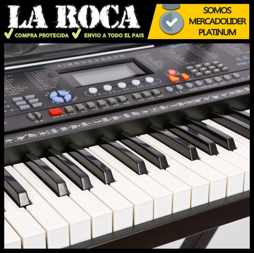 Imagen 5 de 10 de Teclado 5 Octavas 61 Teclas Usb Mp3 Microfono Y Atril