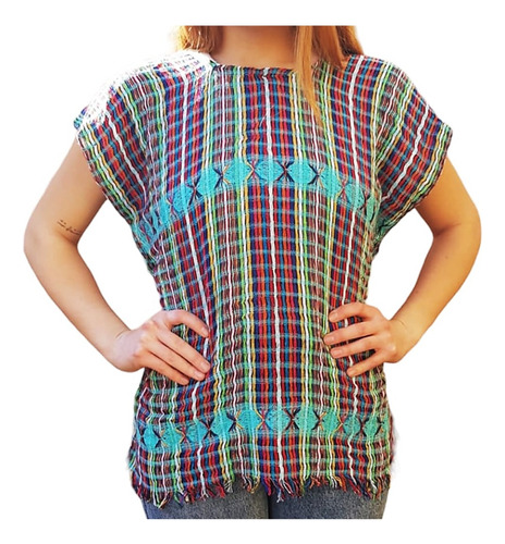 Blusa Mexicana -  Deshilada Multicolor