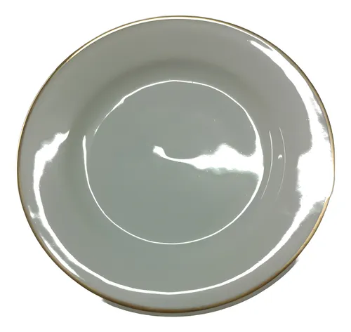 comprar Plato Postre 18 Cms Porcelana Filete Oro X 12 Unidades 
