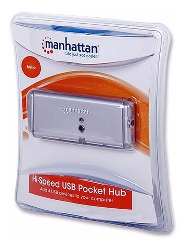 Hub Manhattan Usb 2.0 4 Puertos Alta Velocidad Mini 160599