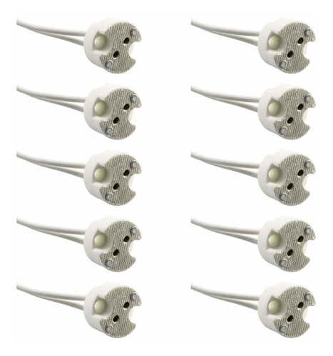 10 Soporte Para Lampara Adaptador Base Conector Ceramica