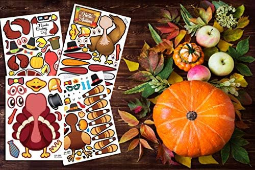 24 Hojas De Juegos De Pegatinas Para Hacer Un Pavo, Suminist