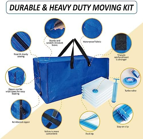 Paquete De 10 Bolsas Para Mudanzas Extragrandes Y Resistente