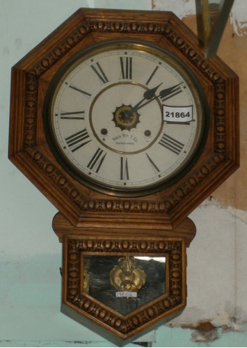 Reloj Pared Péndulo Medio Carillón Madera Cod 21864
