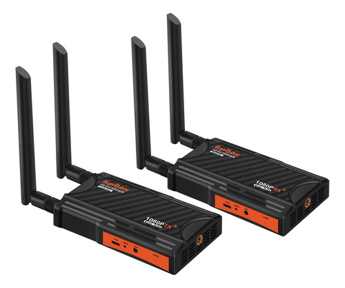 Bovbox Kit Extensor Hdmi Inalámbrico Soporta 1080p Full Hd De 200 M 656 Pies Transmisor Y Receptor Hdmi Inalámbrico Con Salida Hdmi Y Control Remoto Ir Para Proyector De Cámara Dslr oficina En Casa
