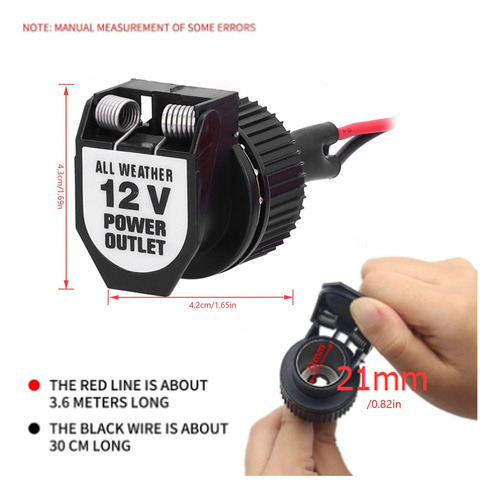 Adaptador De Enchufe Para Encendedor De Cigarrillos De 12 V,