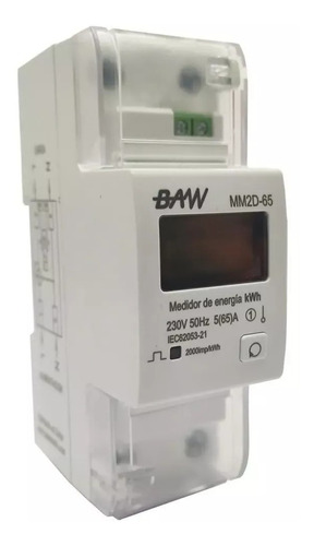 Medidor Monofasico Digital Luz Consumo Kwh Riel Din Baw