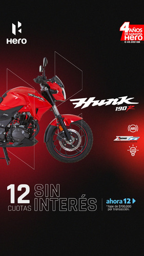Imagen 3 de 19 de Hero Hunk 190r Fi Abs Baul Gtia 4años Ofta Al 30/6 Ciclofox