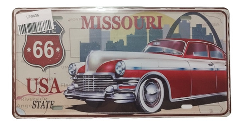 Letrero Vintage Lámina Pared Tipo Placa Missouri 30x15cm