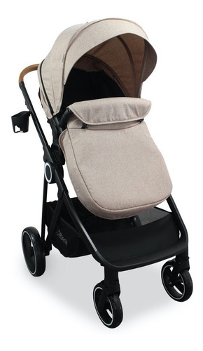 Imagen 2 de 5 de Coche de paseo travel system Bebesit Cosmos beige con chasis color negro