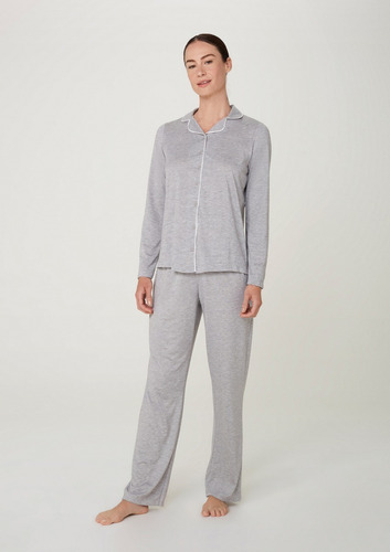 Pijama Feminino Manga Longa Manga Longa Hering