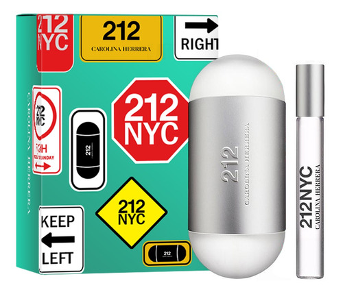 212 Mujer Estuche Edt 100ml + 10ml Silk Perfumes Ofertas