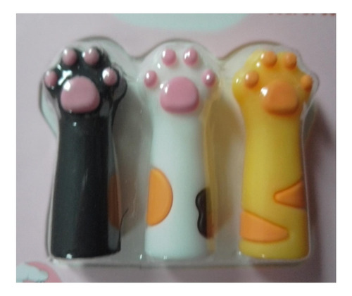 Goma Capuchon Lapiz Qiwi Huellita Gato X3 Souvenir Capuchon X3