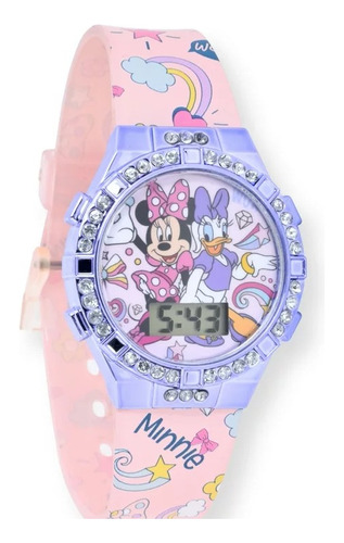 Reloj Con Luces Lcd Disney Junior Minnie Mickey