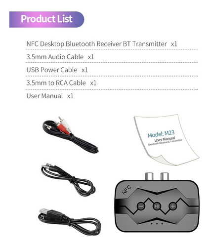 Transmisor/receptor De Audio Estéreo Nfc Bluetooth 5.0