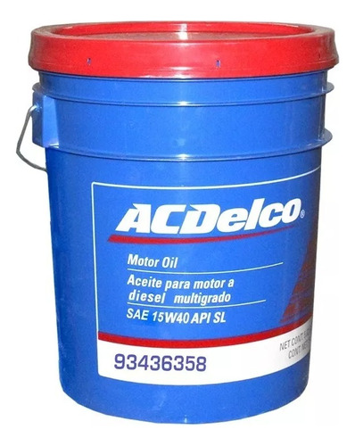 Aceite Acdelco Multigrado Motor Diesel 15w40, Cubeta 19 Lts