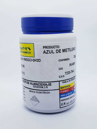 Azul De Metileno (color Indicador) Acs Ra Frasco De 25 Grs.