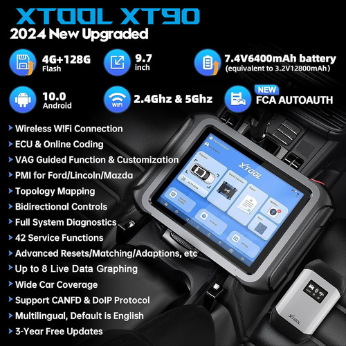 Escaner Automotriz Xtool Xt90 Topologia 3 Años + 42 Funcion