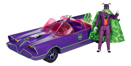 McFarlane Toys - El batimóvil retro de DC y El Joker (Batman 66)