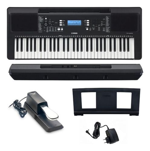 Teclado Musical Yamaha Psr-e373 + Pedal Sustain E Fonte Ac