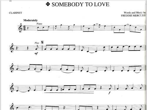 Queen / Libro De 14 Partituras Para Clarinete