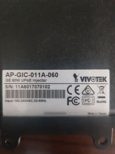 Vivotek 60w Upoe Injector With Surge Protecti Ap-gic-011a-06