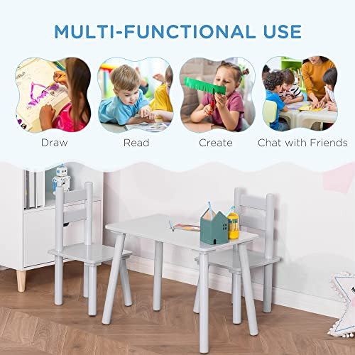 Qaba Juo De Mesa Y Silla De Madera Para Niños, Mesa De Activ