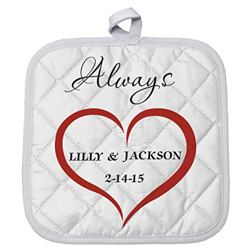 Personalized Custom Text Wedding Heart Love Always Couple Po