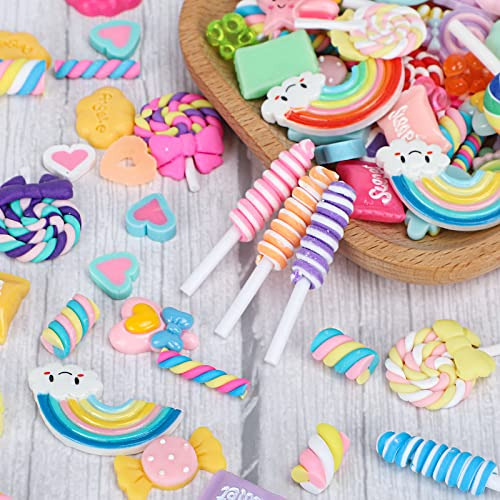 120 Piezas Slime Charms Cute Set Resin Charms Mixed Can...