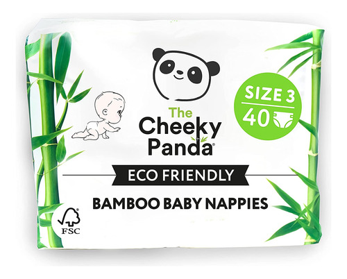 Cheeky Panda Pañales Forrados De Bambú, Etapa 3, 40 Unidades