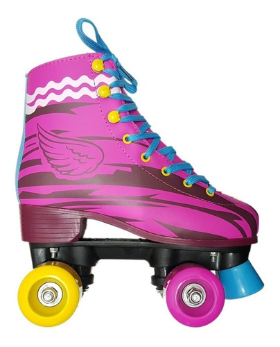 Patines Tipo Luna Ambar Violeta Casco + Kit Ct Plumitaa Pat